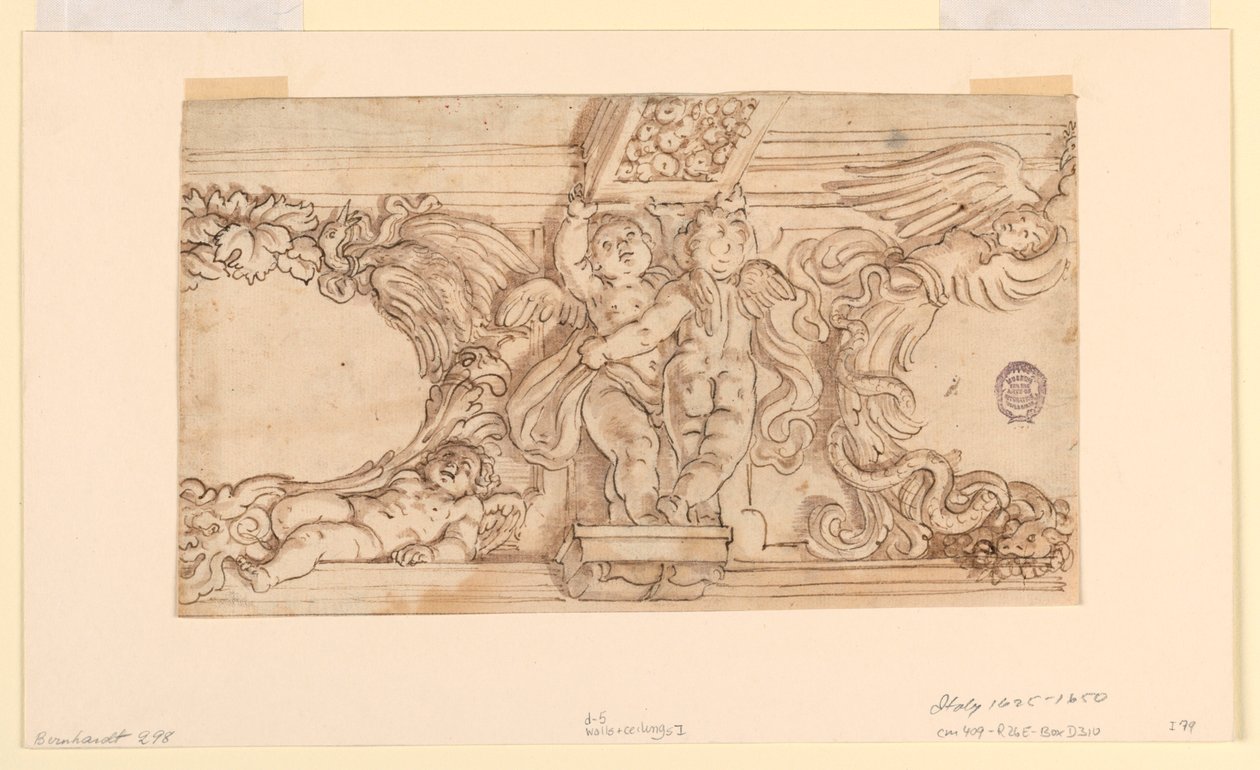 Fregio con putti e medaglioni da Unknown artist