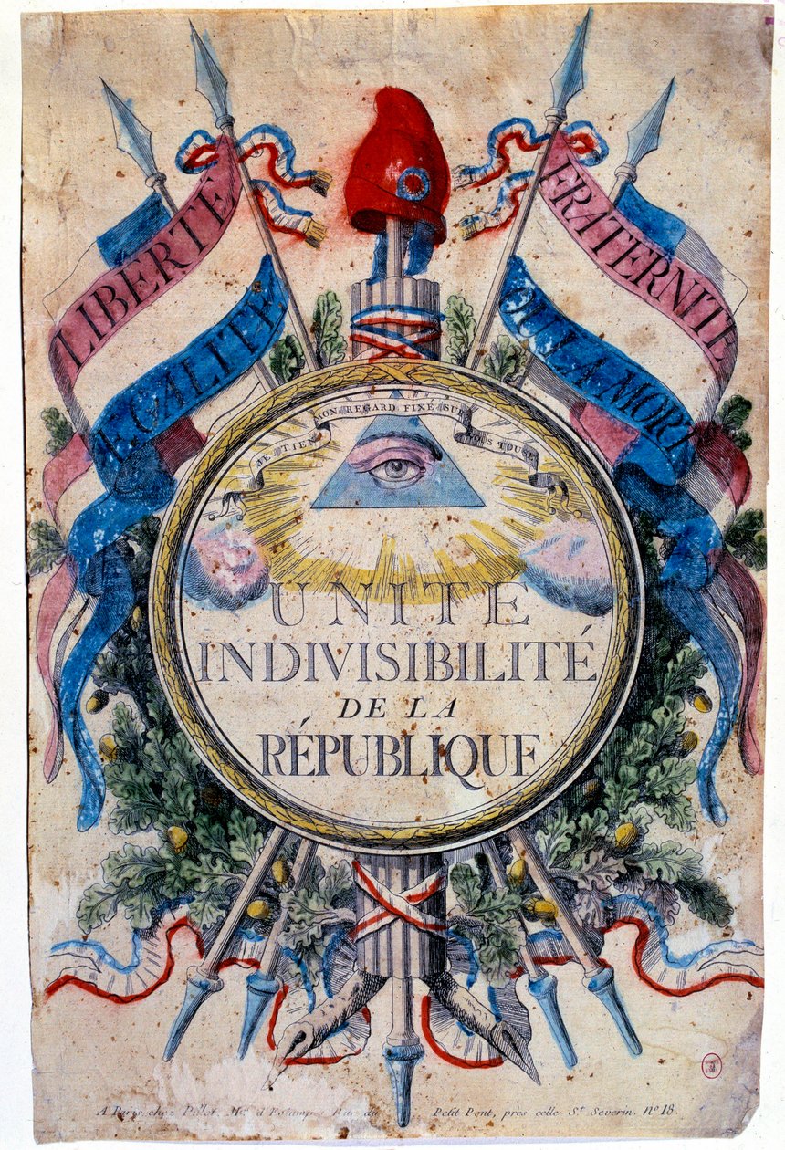 Rivoluzione francese: Liberté, égalité, fraternité ou la mort. Unité indivisibilité de la république da Unknown artist