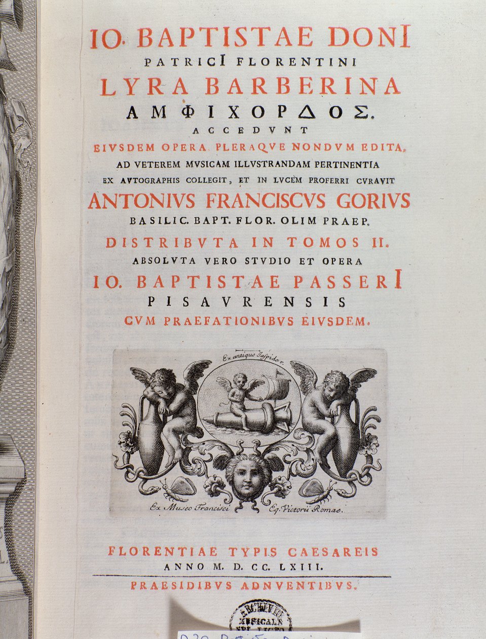 Frontespizio di La Lyra Barberina (incisione) da Unknown artist