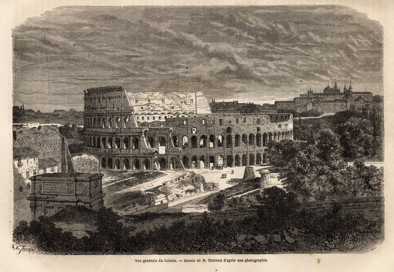 Vista generale del Colosseo, a Roma, anfiteatro Flavio completato nell