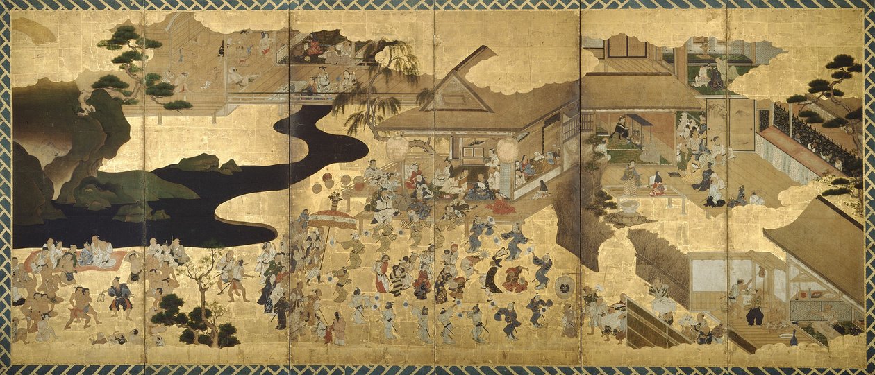 Scene di genere (Fūzoku byōbu) da Unknown artist