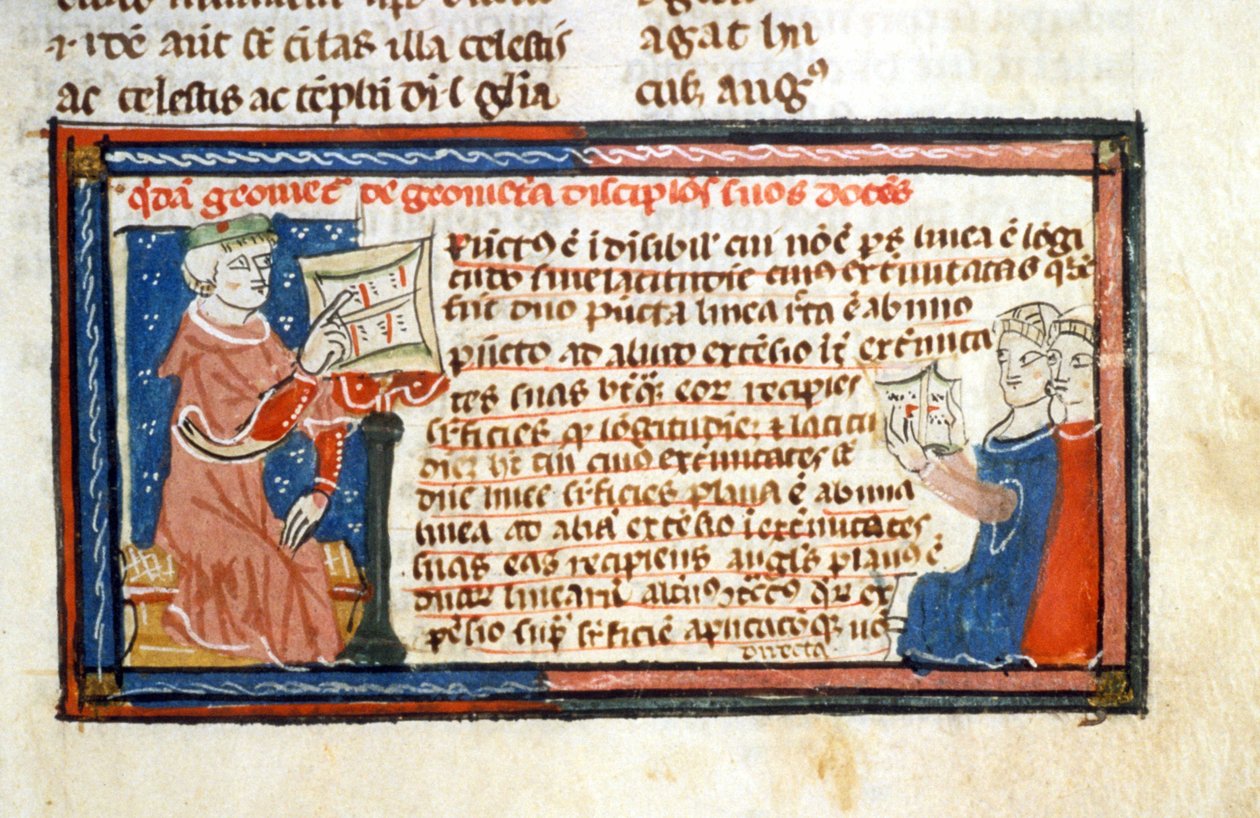Corsa del geometra - Miniatura del Medioevo (rif. 418) da Unknown artist