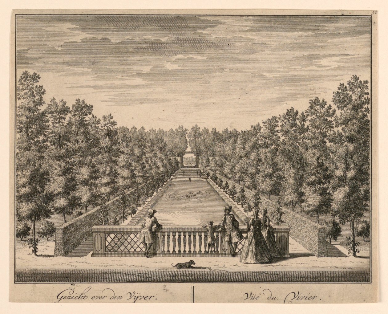 Gezicht Over Den Vijver; Vue du Vivier da Unknown artist