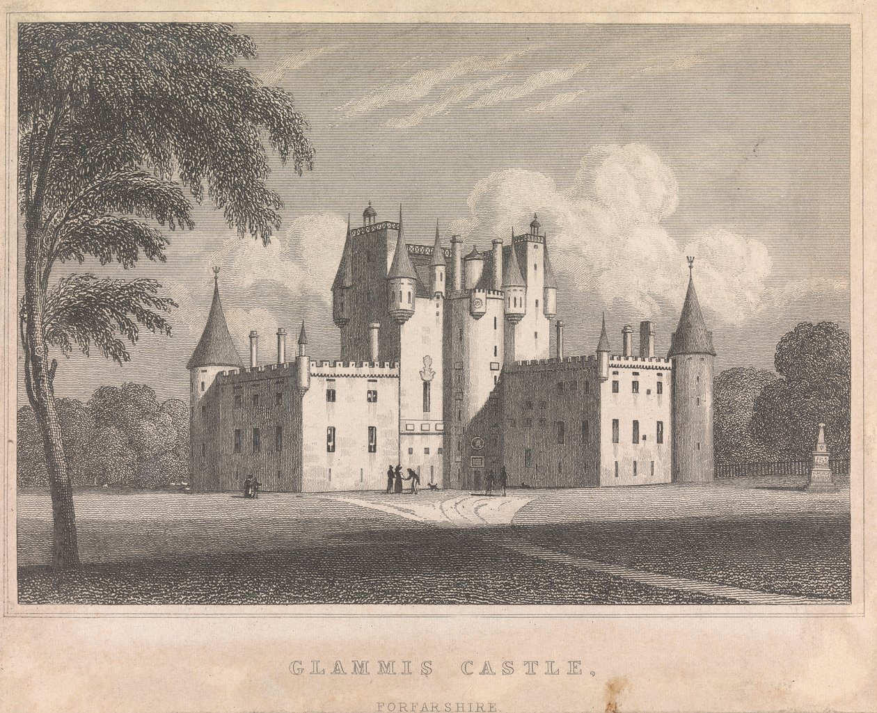 Castello di Glammis, Forfarshire; pagina 9 (Volume Due) da Unknown artist
