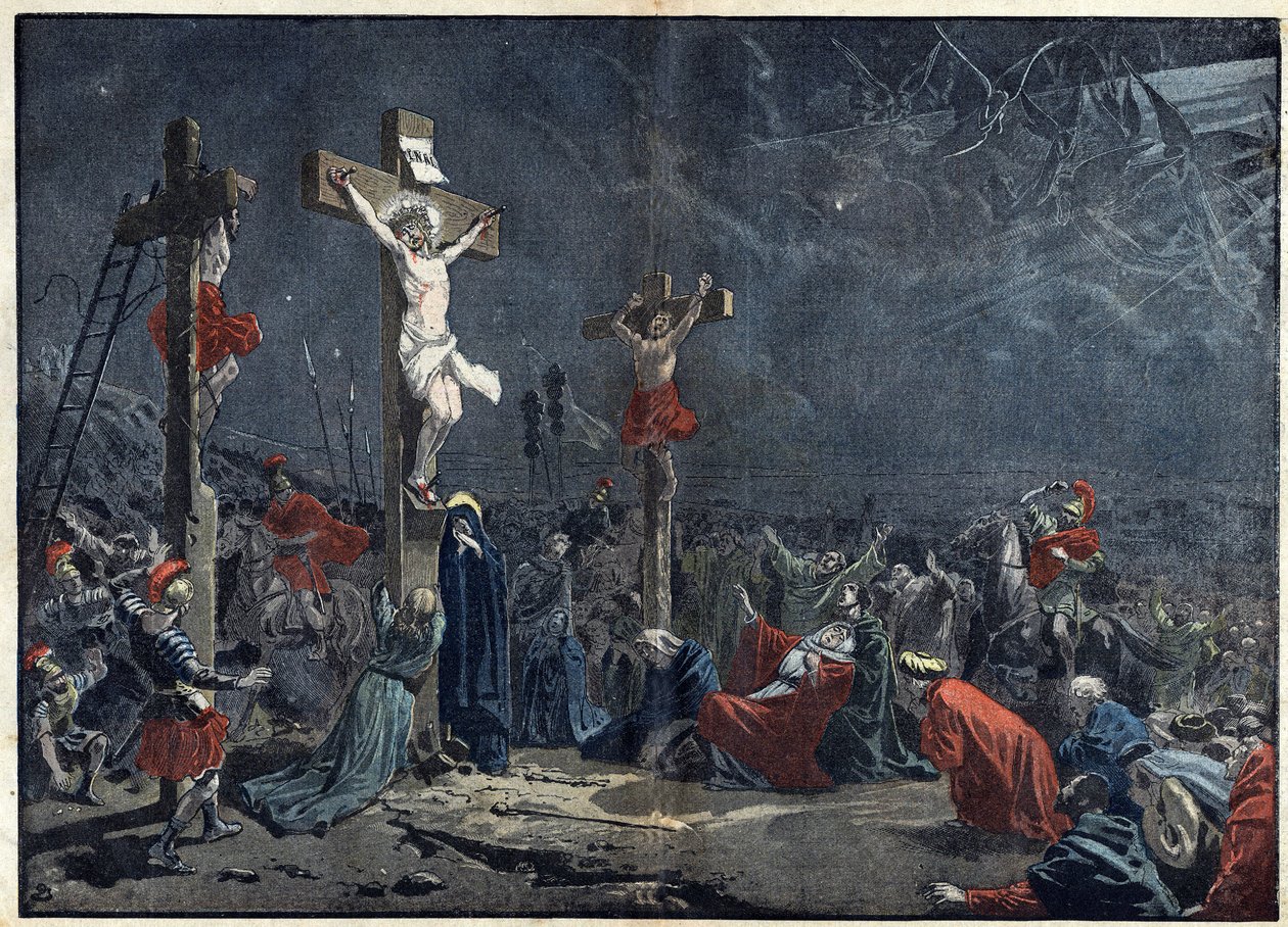 Venerdì Santo: crocifissione di Gesù Cristo. Illustrazione in 
