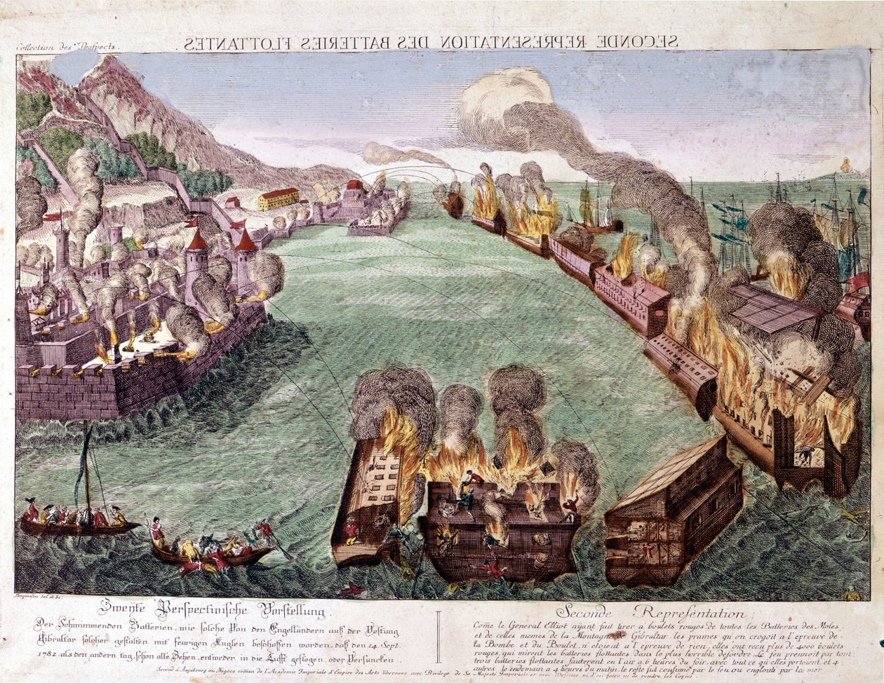 Grande assedio di Gibilterra 1779-1783 (incisione) da Unknown artist