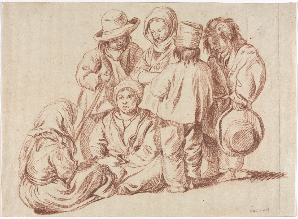 Gruppo di sei bambini (recto) da Unknown artist