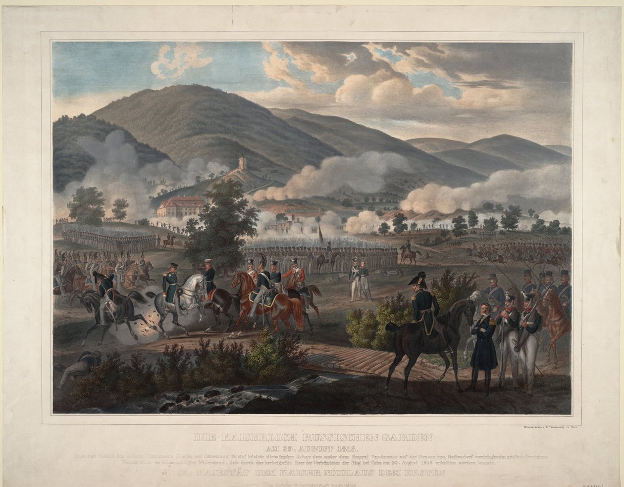 Guerre napoleoniche: la battaglia di Kulm (attuale Chlumec) in Boemia (Repubblica Ceca) il 30 agosto 1813 da Unknown artist