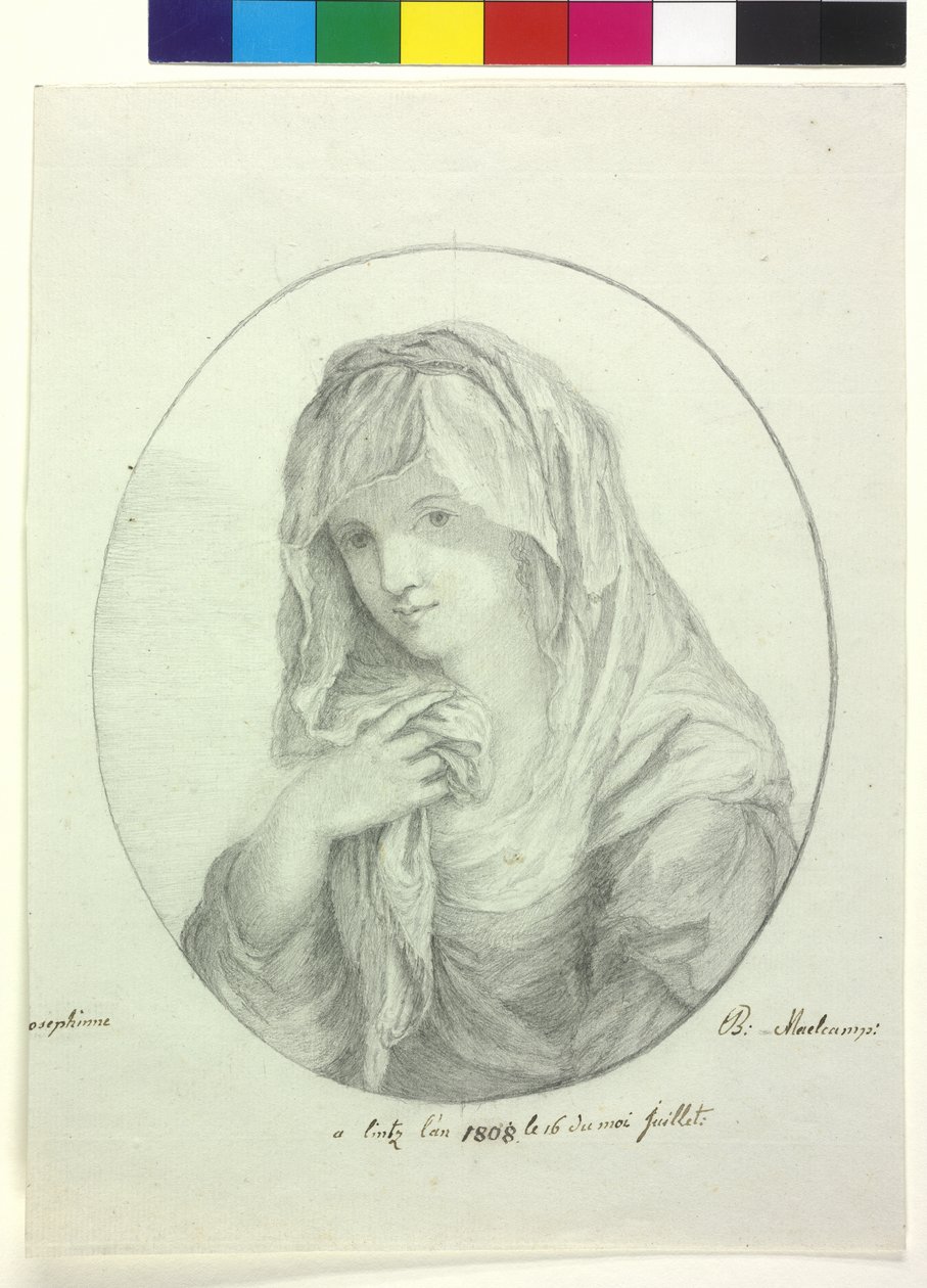 Mezza lunghezza di una giovane donna con velo da Unknown artist