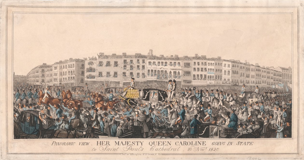 Sua Maestà la Regina Carolina in stato alla Cattedrale di San Paolo, 20 novembre 1820 da Unknown artist