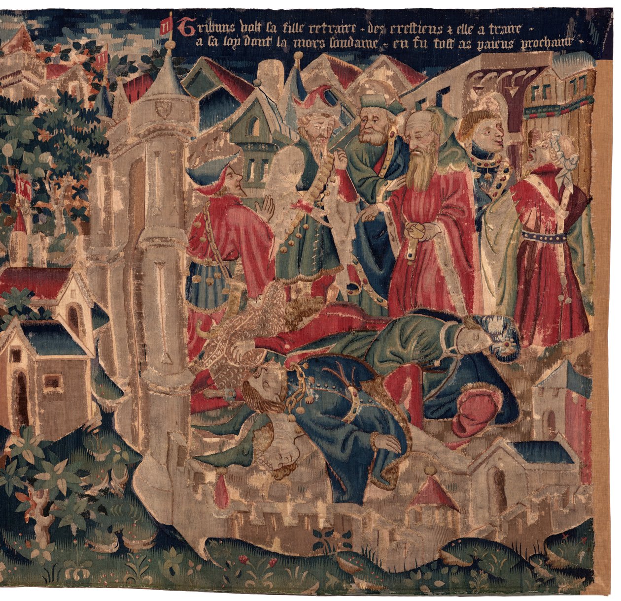 Storia di San Piat e San Eleuterio, Scena 14: La peste colpisce la città di Tournai da Unknown artist