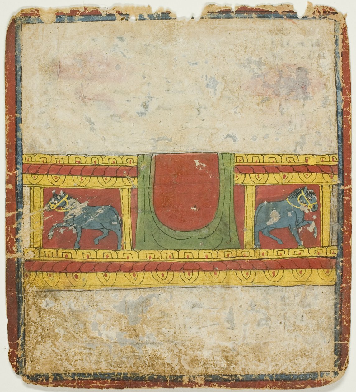 Trono di cavalli, da un set di carte di iniziazione (Tsakali) da Unknown artist