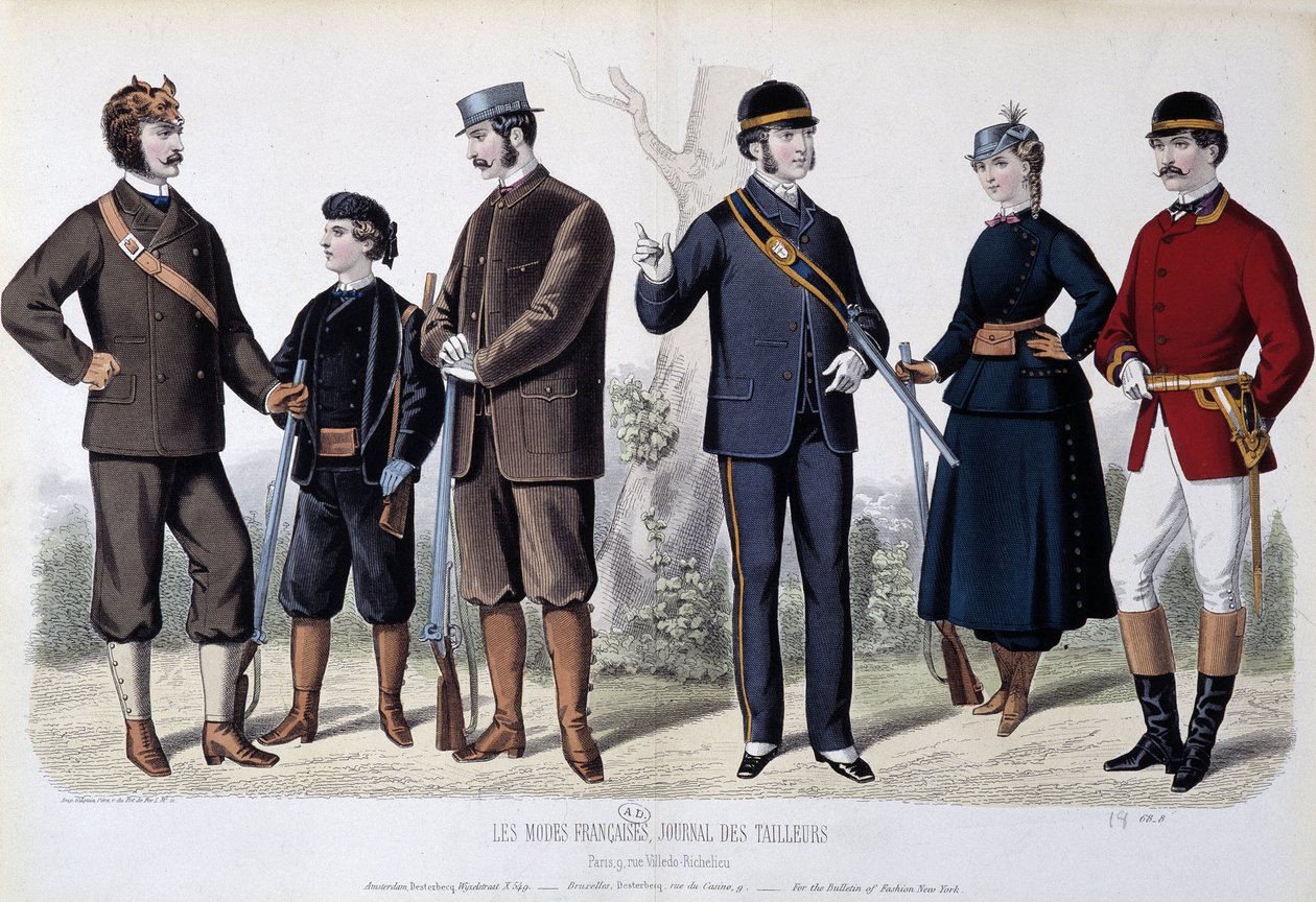 Abiti da caccia, "Le Journal des tailors" da Unknown artist