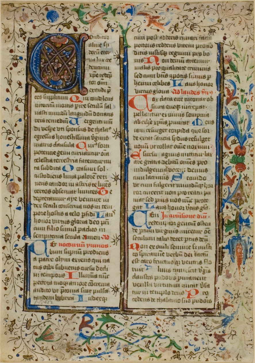 Iniziale "A" miniata da un Salterio o Breviario da Unknown artist