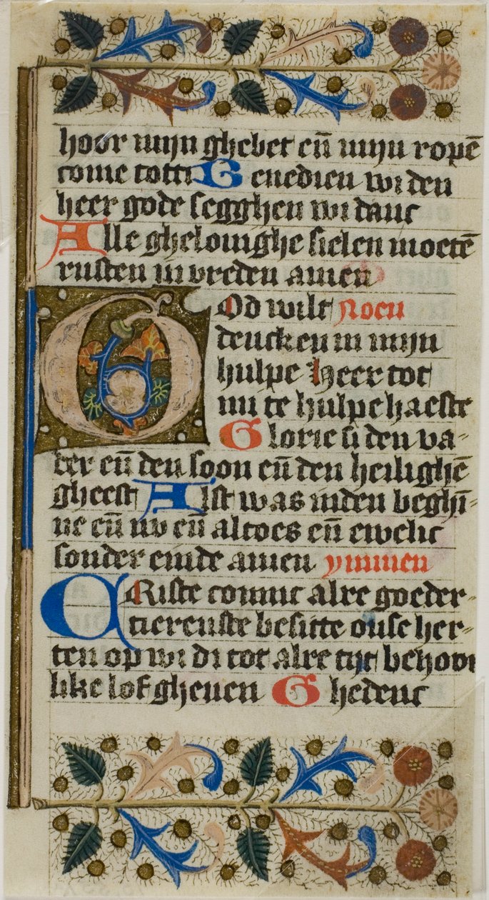 Iniziale "G" miniata da un libro di preghiere da Unknown artist