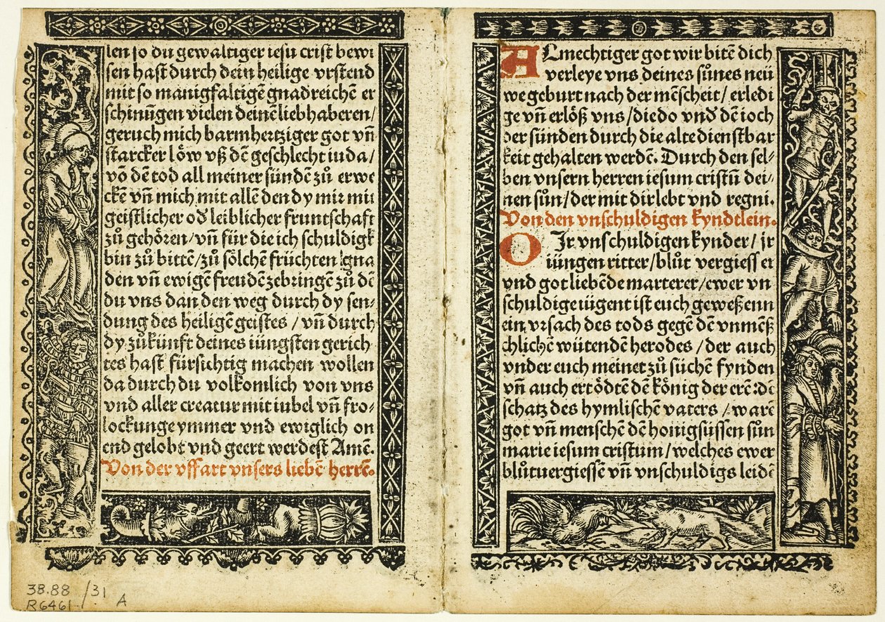 Illustrazione da Hortulus animae, tavola 31 da Xilografie da libri del XVI secolo da Unknown artist