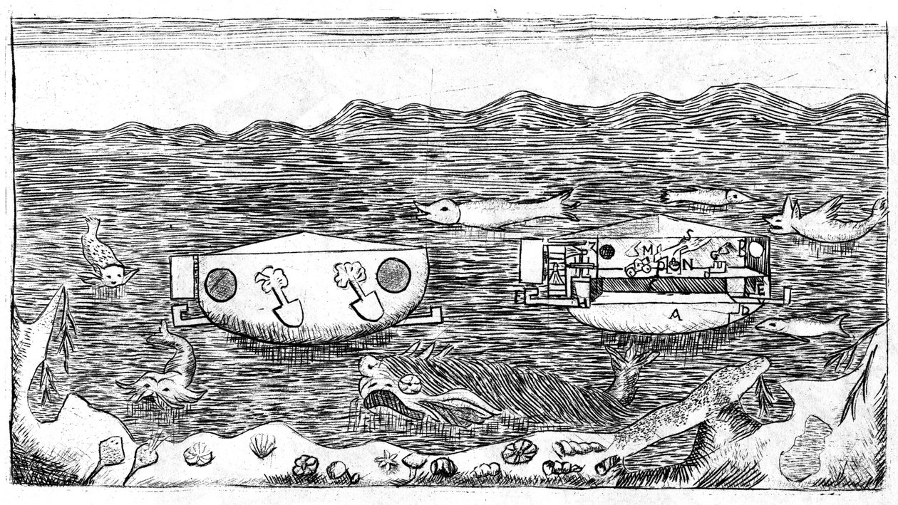Illustrazione della fine del XVIII secolo su come navigare sott