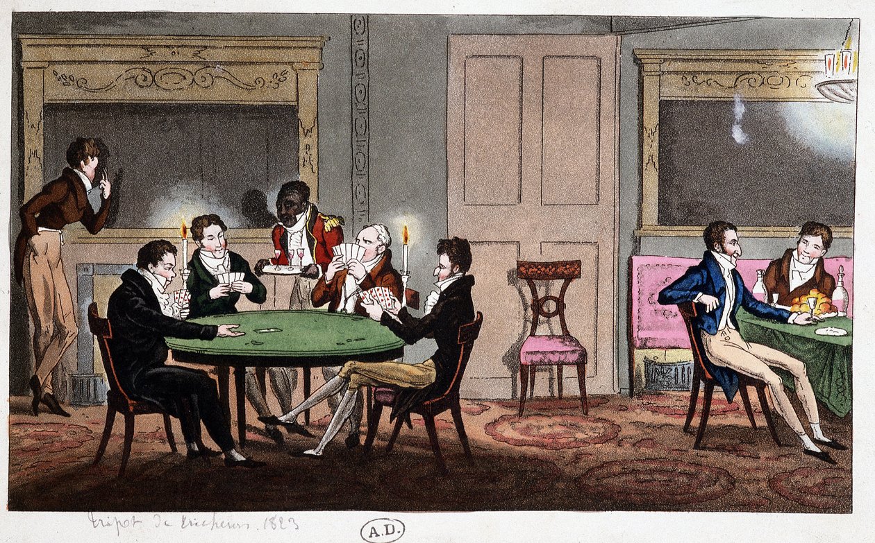 In un club inglese: "Cheating Tripot", Inghilterra da Unknown artist