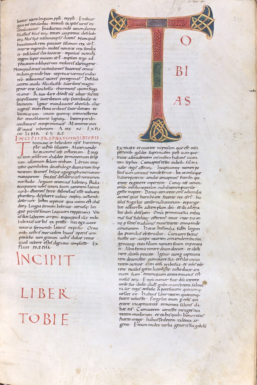 Incipit del Libro di Tobia da Unknown artist