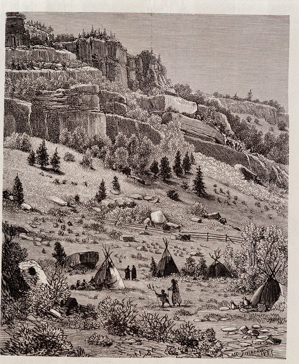 Accampamento indiano nella foresta di Kaibab, USA - in "Tour du Monde" da Unknown artist