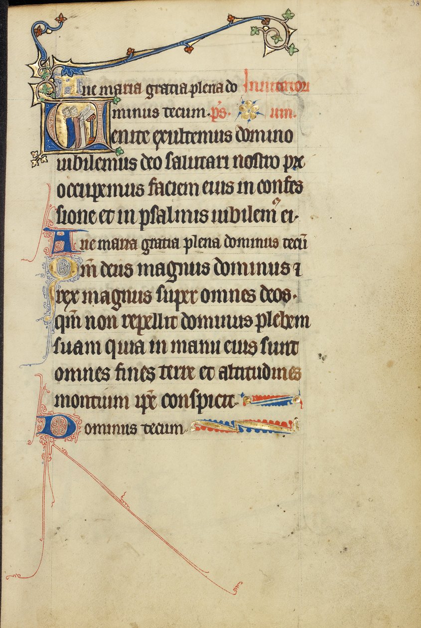 Iniziale V: Canto dei chierici da Unknown artist