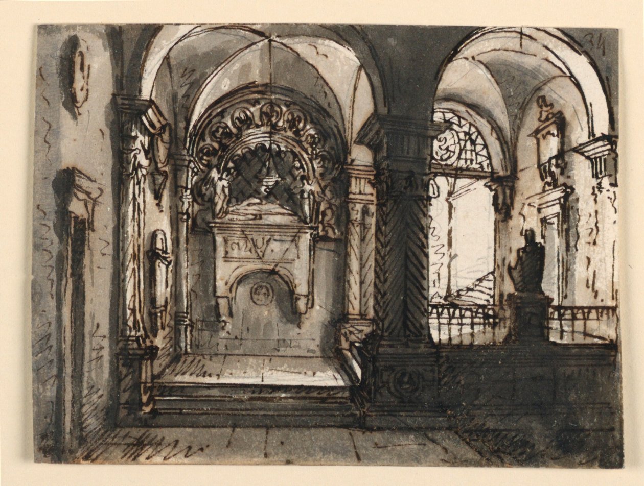 Interno di edificio ecclesiastico da Unknown artist