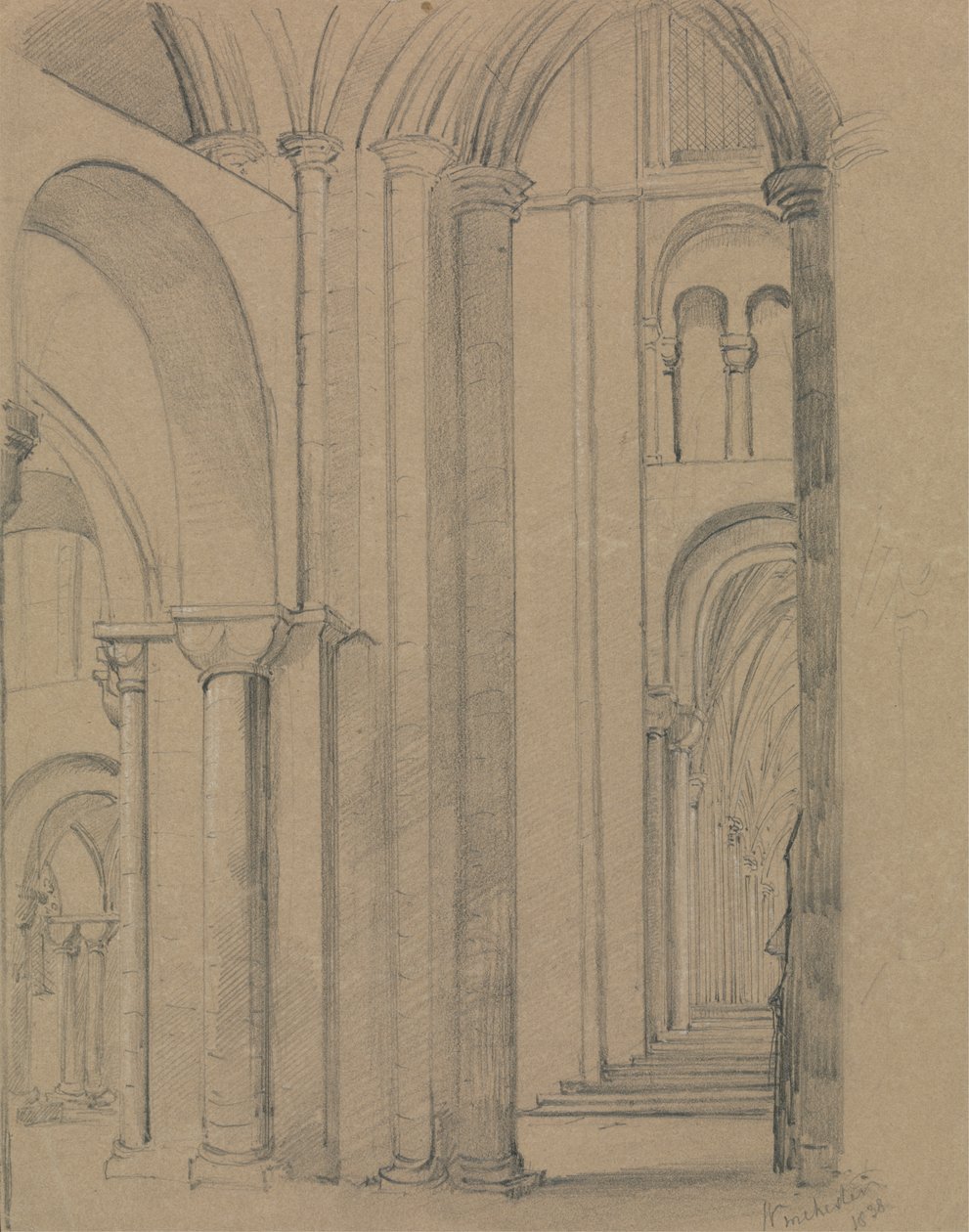 Interno della cattedrale di Winchester da Unknown artist