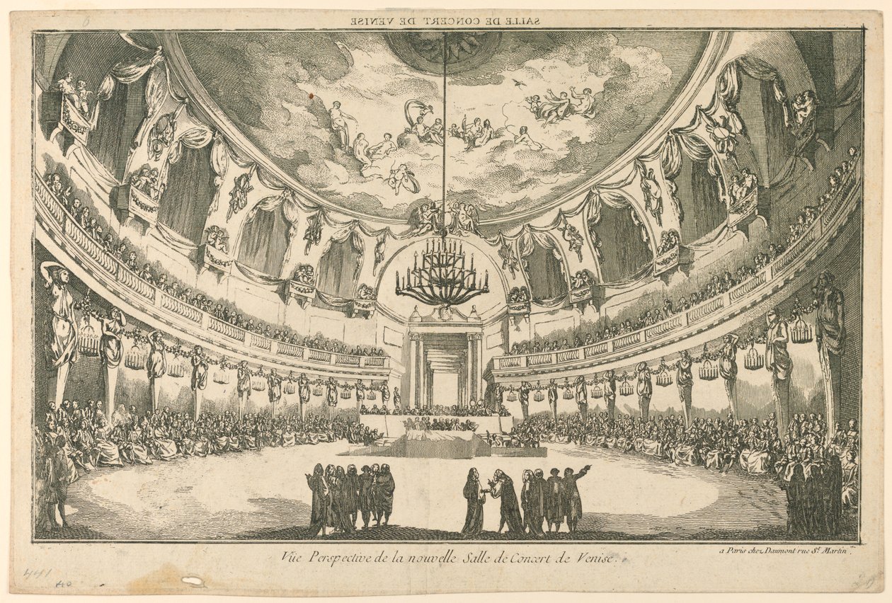 Interno della nuova sala da concerto, Venezia da Unknown artist
