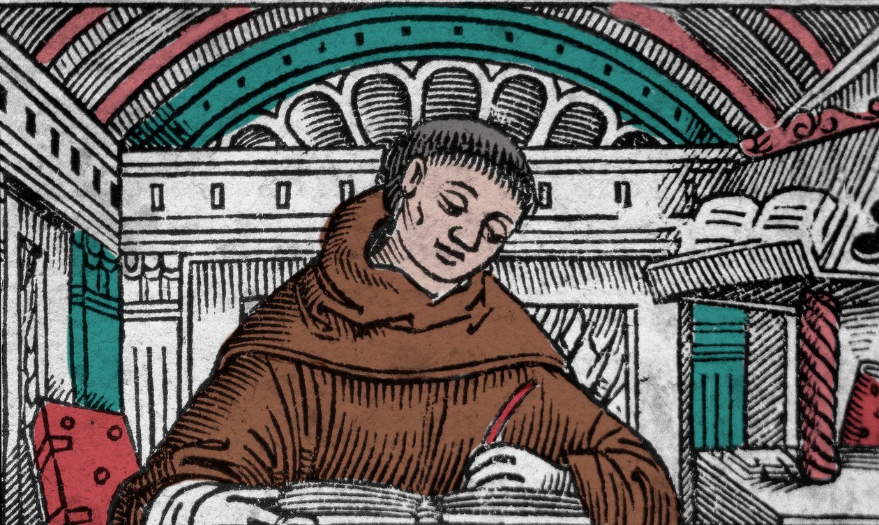 Giovanni Duns Scoto (1265? -1308), chiamato anche Jean Duns Scott o Jean Duns Scot, filosofo francescano. Incisione del XVI secolo da Unknown artist