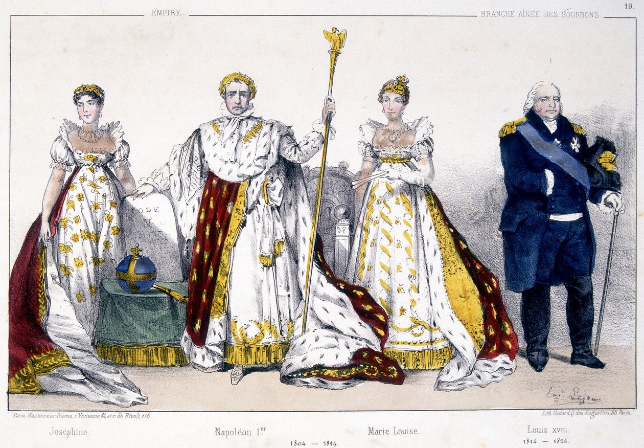Giuseppina, Napoleone I, Maria Luisa e Luigi XVIII - in 