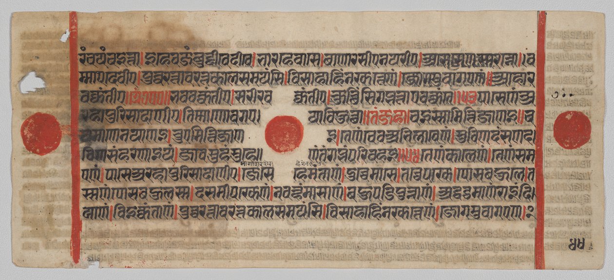 Manoscritto Kalpa-sutra con 24 miniature: Pagina del manoscritto da Unknown artist