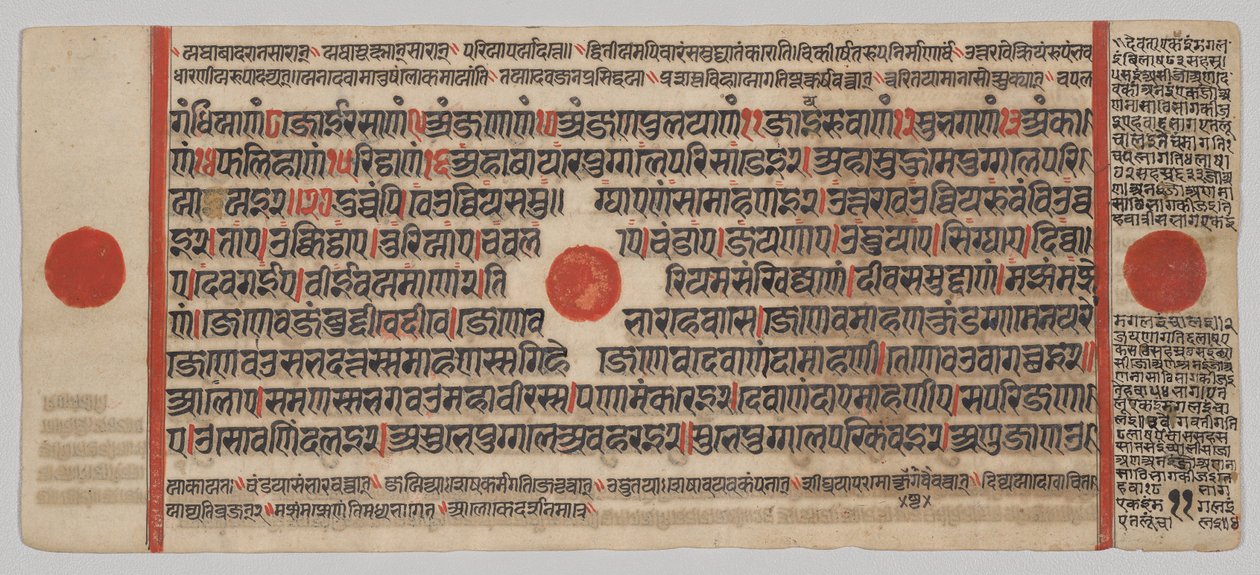 Manoscritto Kalpa-sutra con 24 miniature: pagina del manoscritto da Unknown artist