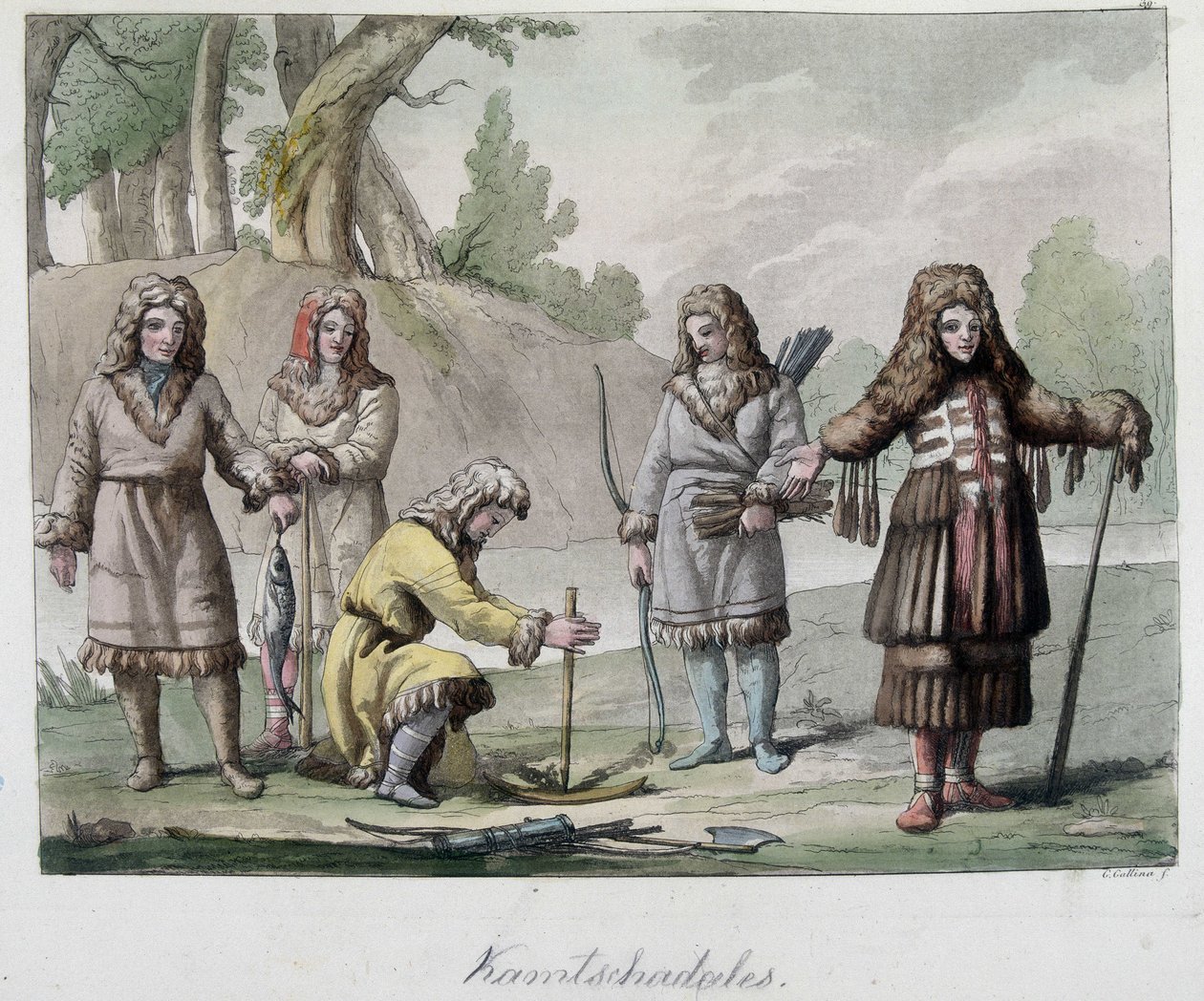 Popolo Kamtschadales in Siberia. In "Il Costume Antico e Moderno" 1819-1820, di Ferrario da Unknown artist