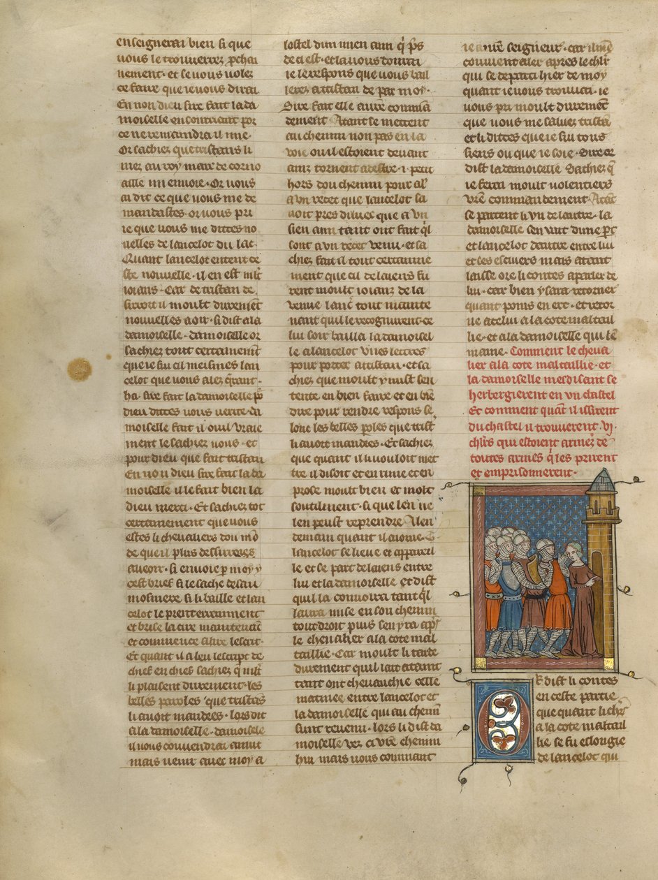 Il cavaliere della croce e Mesdisant imprigionato nel castello di Uter da Unknown artist