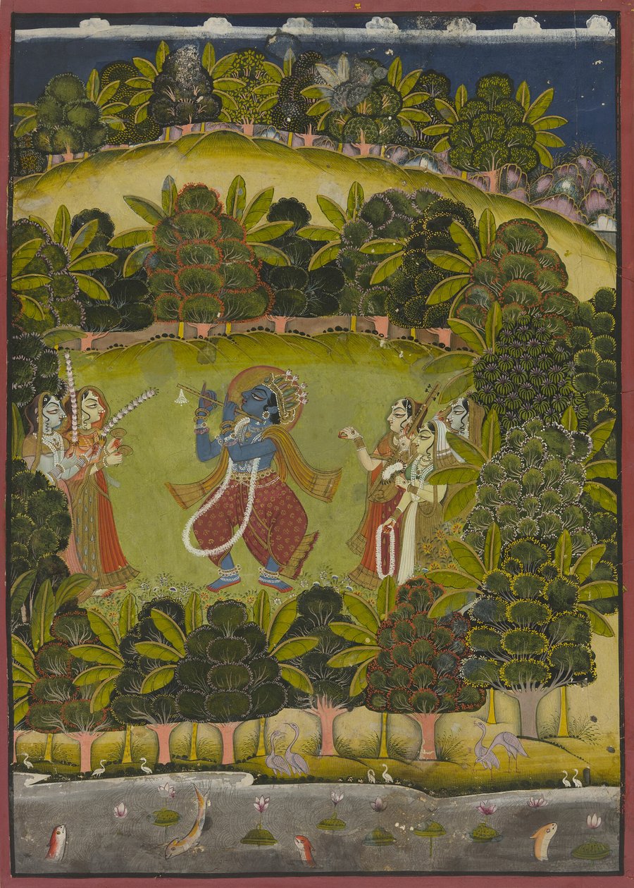 Krishna canta per le Gopi da Unknown artist