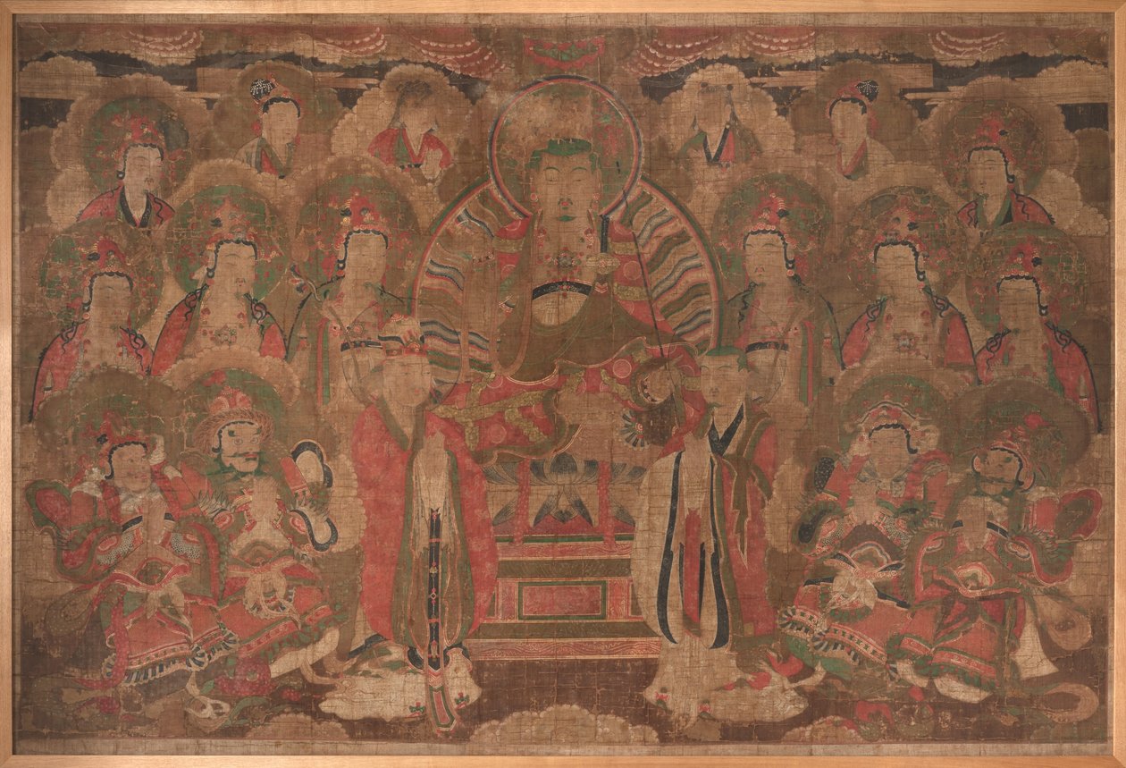 Ksitigarbha Bodhisattva con assemblea da Unknown artist