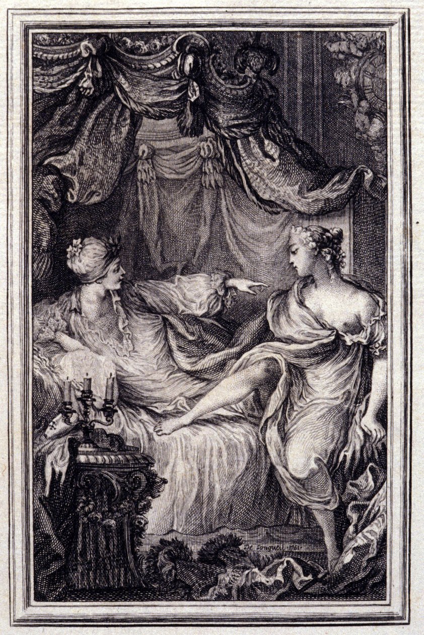 La cortigiana innamorata - in "Tales et nouvelles en vers" di Jean La Fontaine. 1762 da Unknown artist