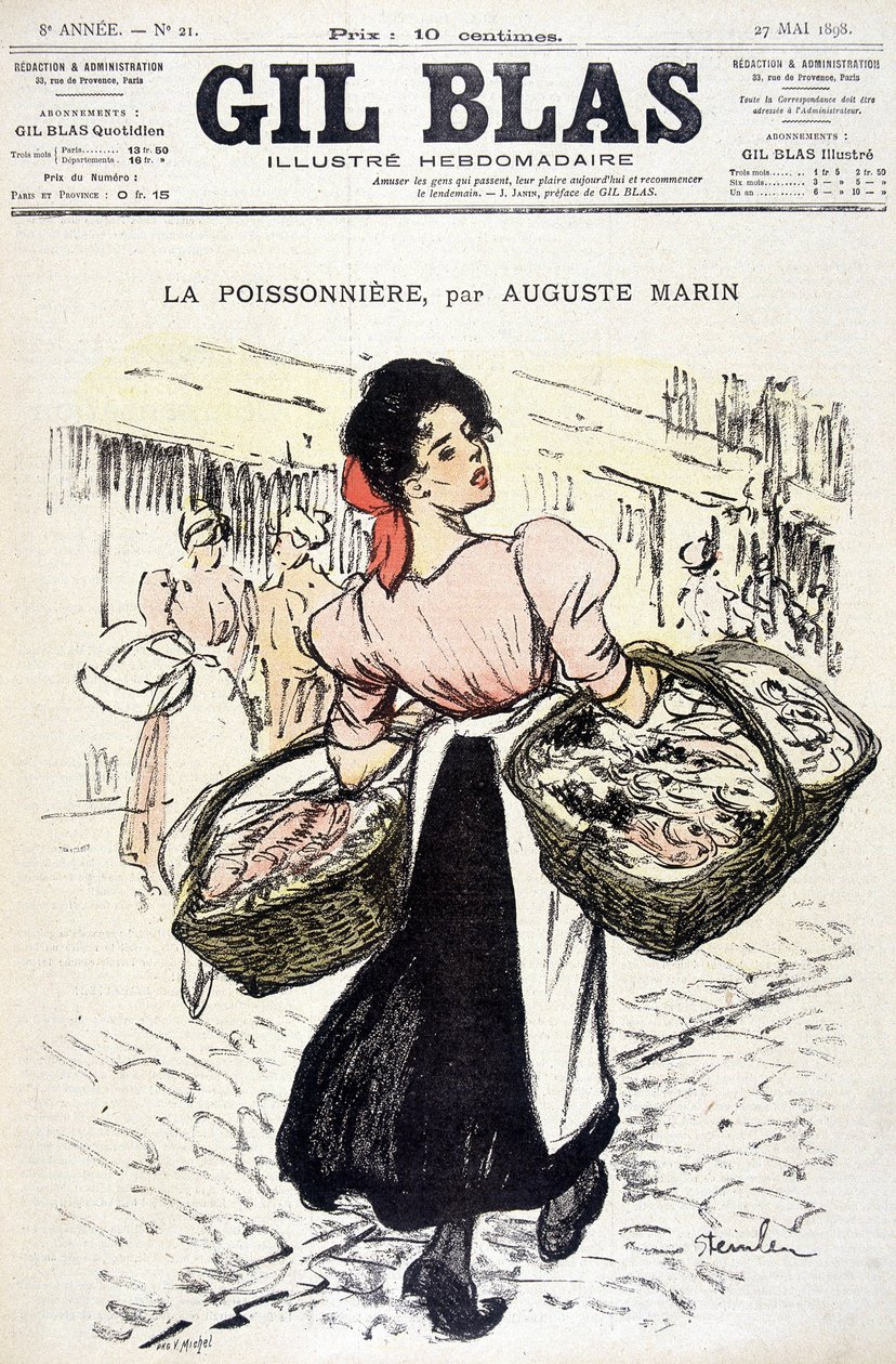 La pescivendola di Auguste Marin. In "Gil Blas", del 27/05/1898 da Unknown artist