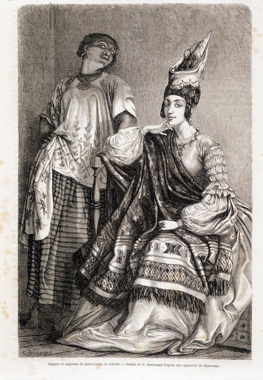 Signora e Negressa di Saint Louis in toilette - in "Il Giro del Mondo" da Unknown artist