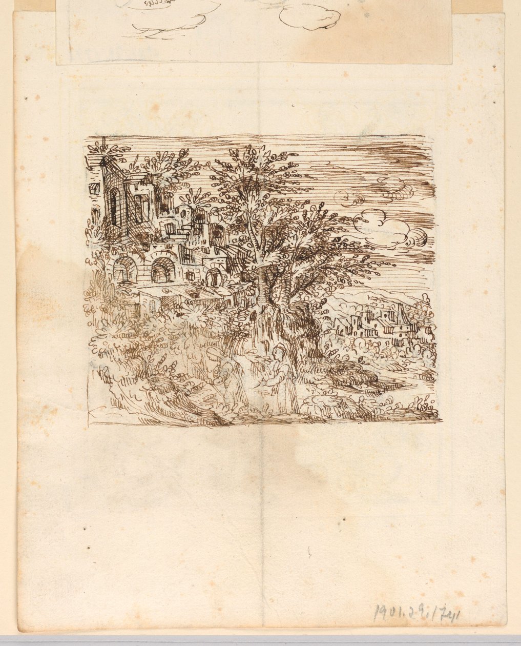 Paesaggio; verso: Design Grottesco da Unknown artist