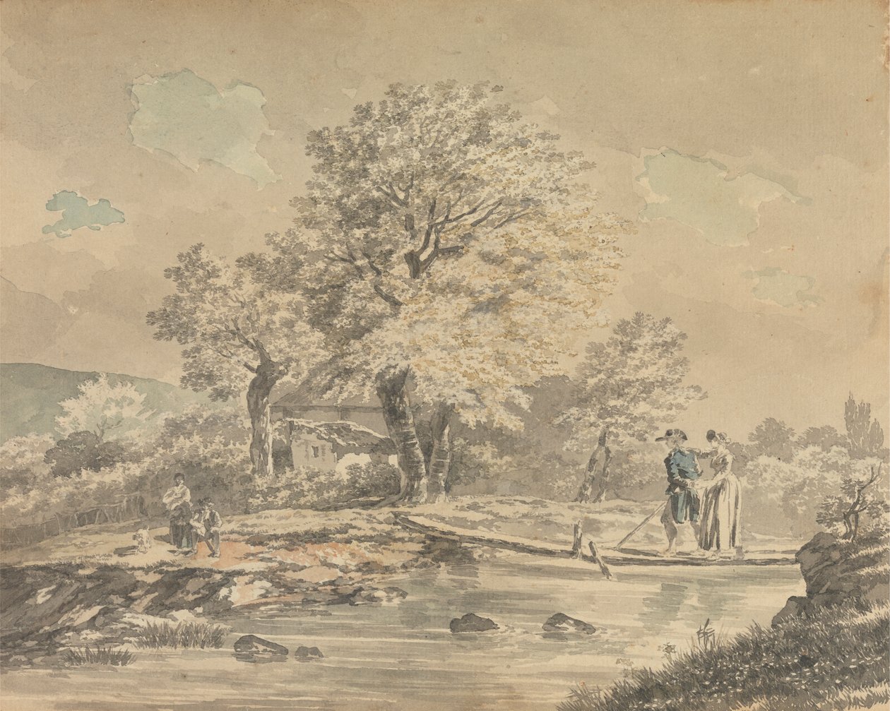 Paesaggio con passerella da Unknown artist