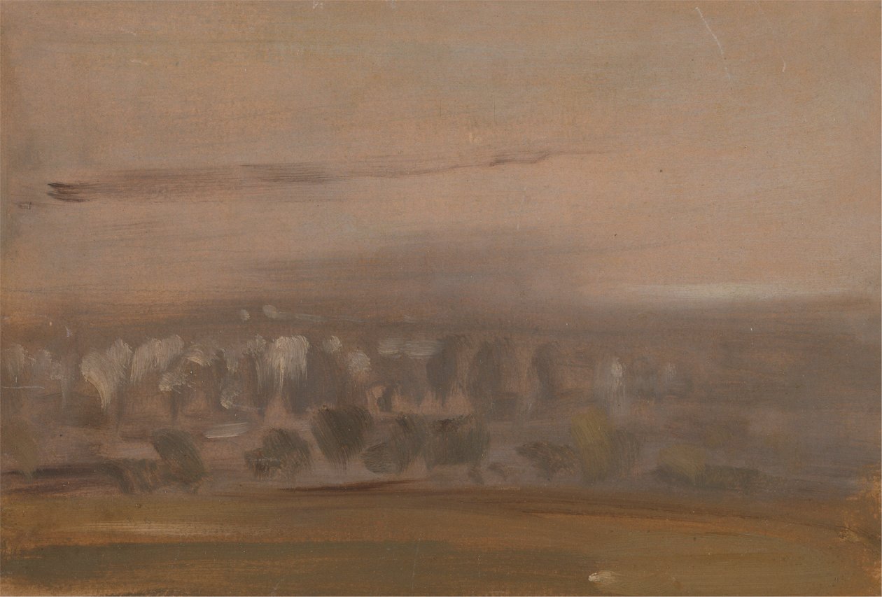 Paesaggio con alberi su un pendio da Unknown artist