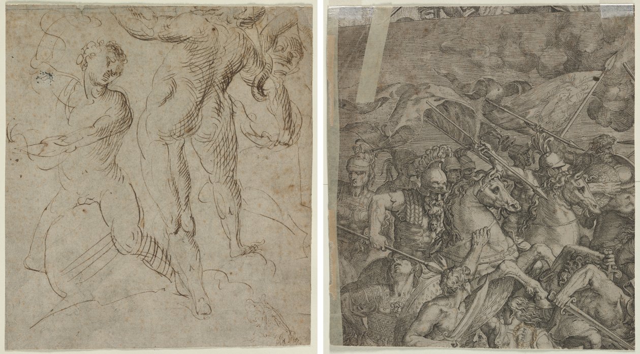 Laocoonte (recto); Battaglia del Ponte Milvio (frammento) (verso) da Unknown artist