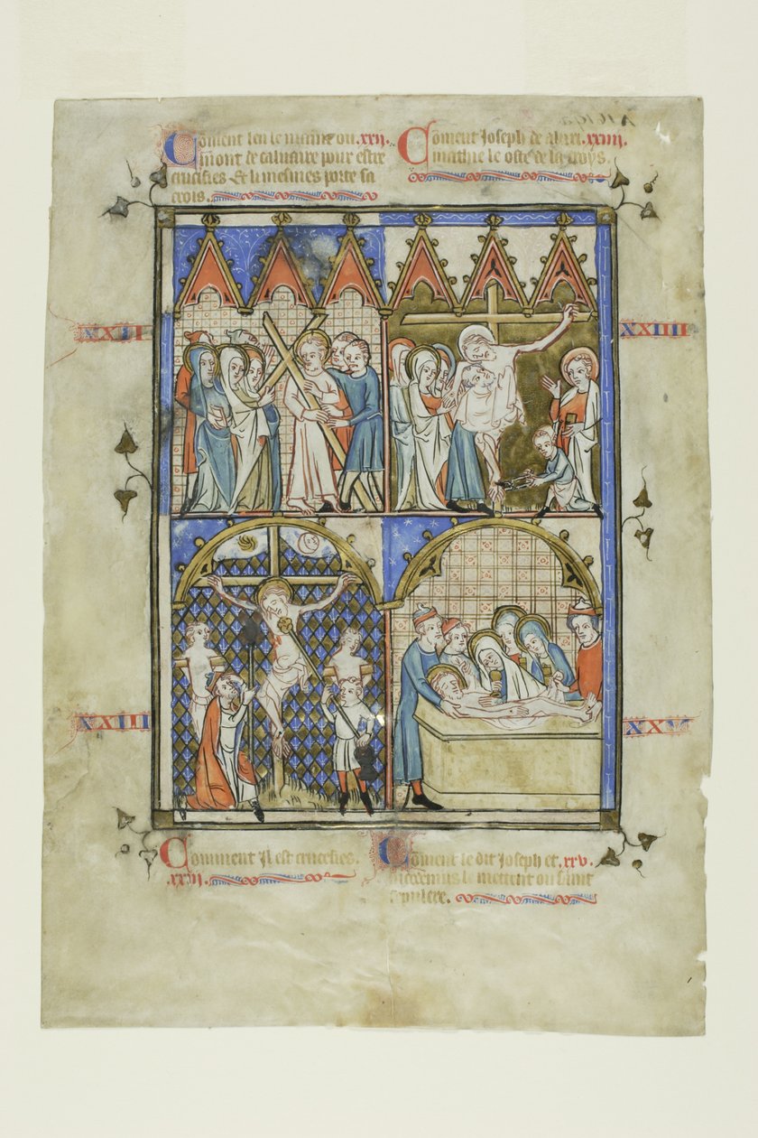 Foglia di un ciclo di immagini: Cristo porta la croce, la crocifissione, la discesa dalla croce e la sepoltura da Unknown artist