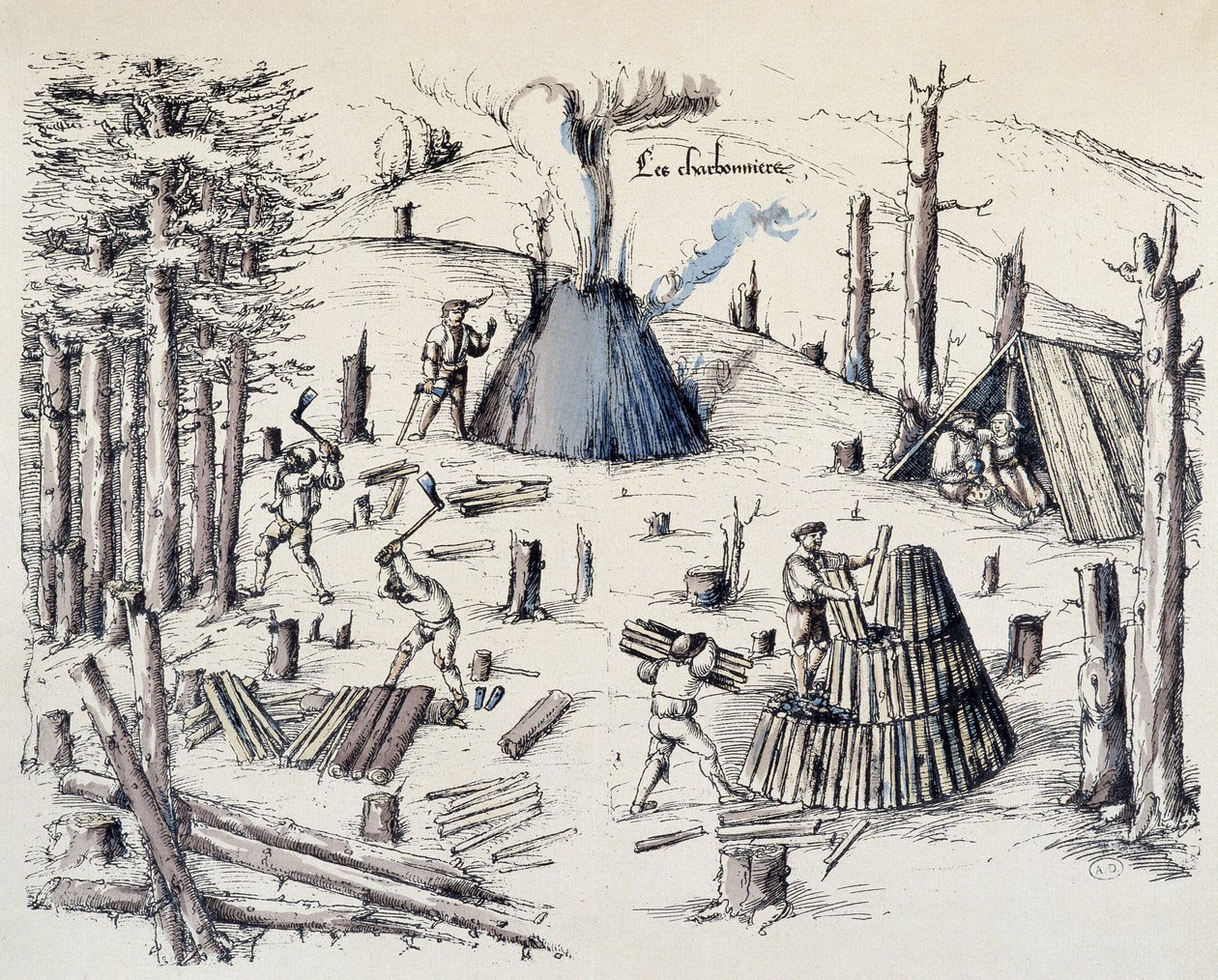 Les charbonniers - in "La croix aux mines" da Unknown artist
