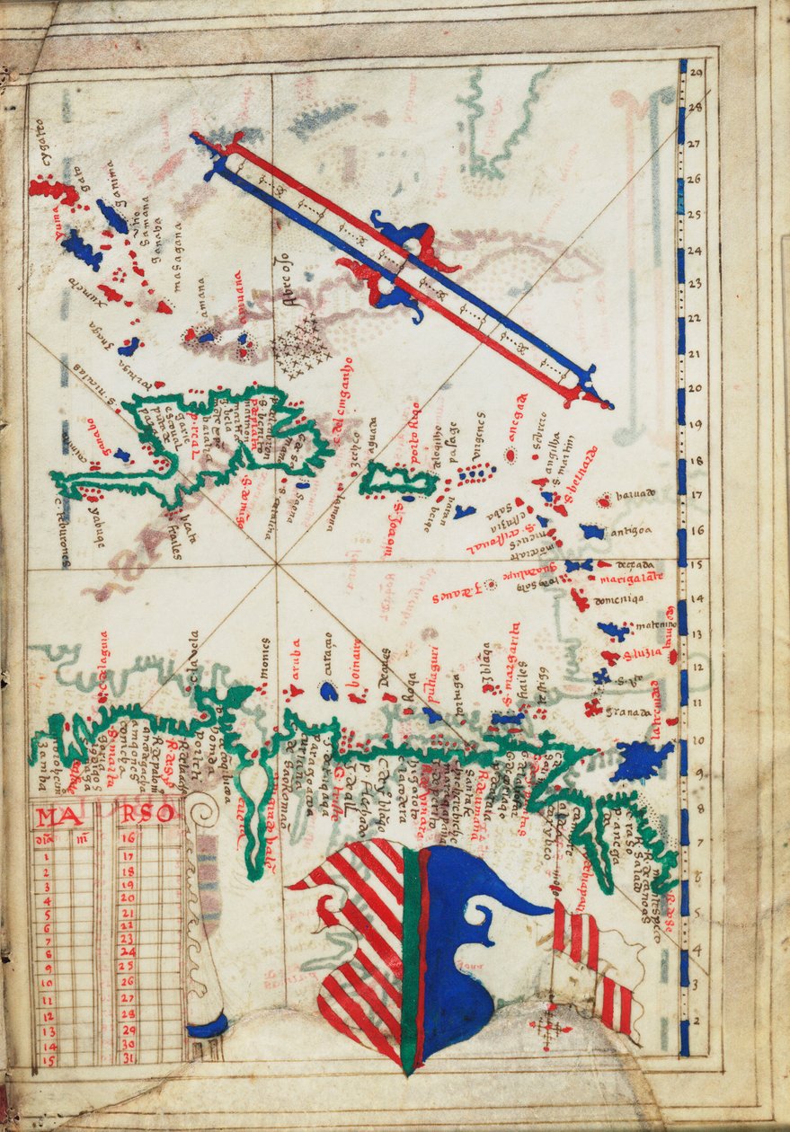 Piccole Antille e Mar dei Caraibi, c.1550-60 da Unknown artist