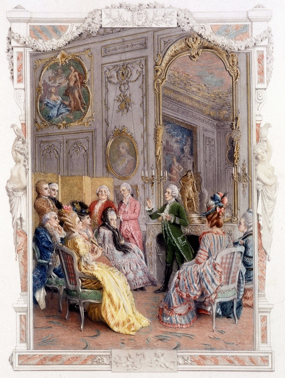 Fiera letteraria nel XVIII secolo - in "Una donna di qualità nel secolo passato" da Unknown artist