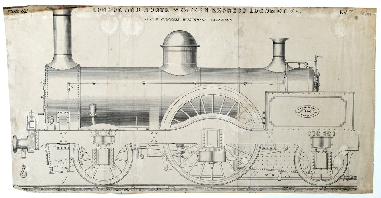 Locomotiva Express di Londra e del Nord Ovest, piastra 112 da Unknown artist