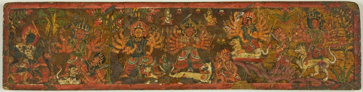 Copertina del manoscritto della Glorificazione della Grande Dea (Devimahatmya) da Unknown artist