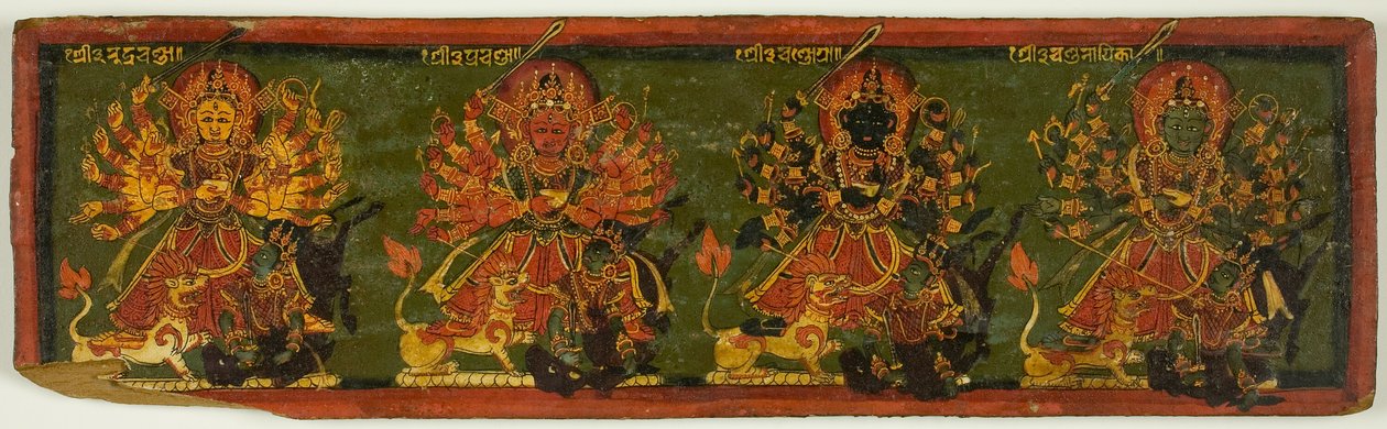 Copertina del manoscritto della Glorificazione della Grande Dea (Devimahatmya) da Unknown artist